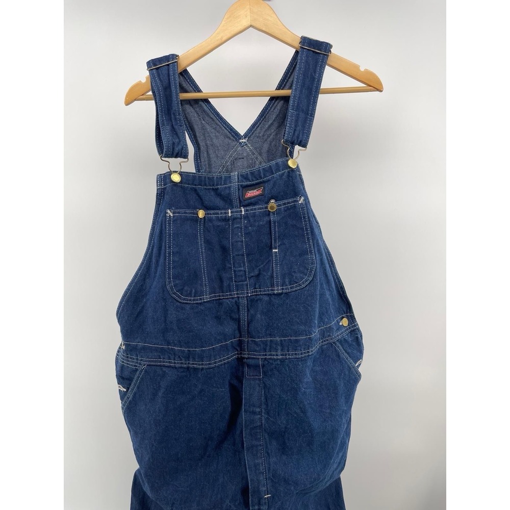 Dickies Denim Overalls‎ Size 26 Blue Bib Workwear Made in USA